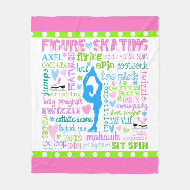 Den pastellfärgade konståkaren uttrycker typografi fleecefilt (Framsidan)