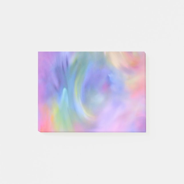 Den pastellfärgade regnbågen färgade Posta-Honom Post-it Block (Framsida)