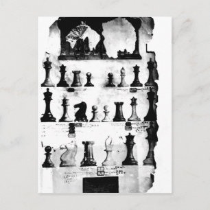 Den patenterade teckningen för Staunton Chessmen Vykort