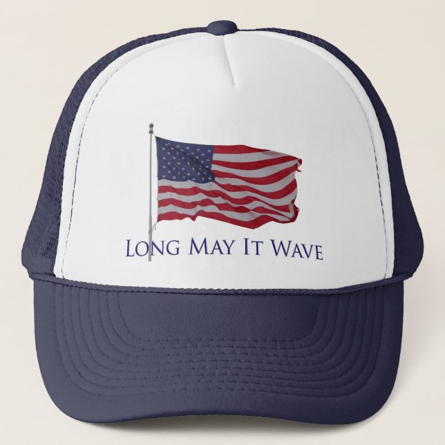 den patriotiska amerikanska flaggan   long kan det truckerkeps (Framsida)