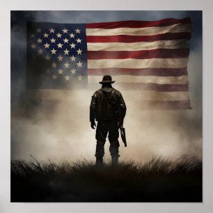Den patriotiska digitala utskriften på Veterandage Poster