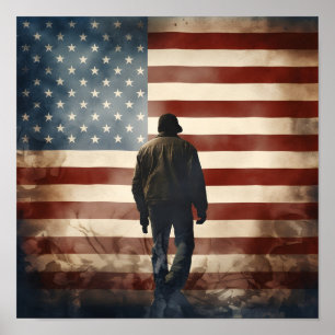 Den patriotiska digitala utskriften på Veterandage Poster
