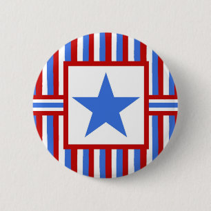 Den patriotiska moderna amerikanen för Folk konst Knapp