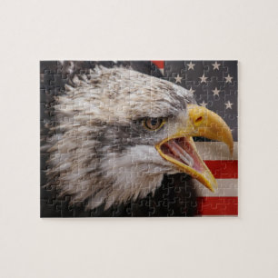 Den patriotiska örnen avbildar pussel