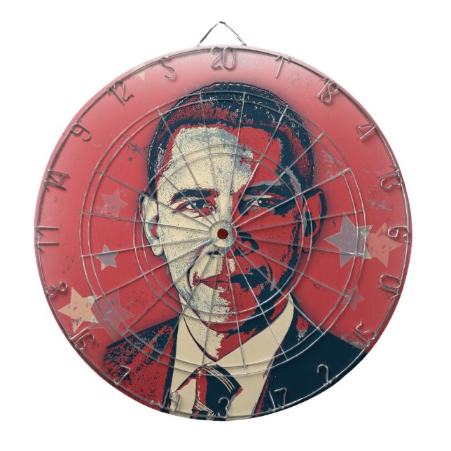 Den patriotiska pilen för Obama popkonst stiger Darttavla (Framsidan)