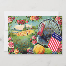 Den patriotiska thanksgivingTurkiet skörden steg Julkort