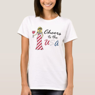 Den patriotiska vingudinnan "jubel till USA" T-shirt