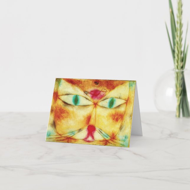 Den Paul Klee katten och fågeln noterar kortet Kort (Framsida)