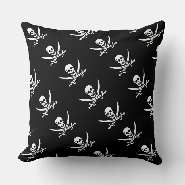 Den Paul McGehee "Calicojack piraten för flagga" Kudde (Framsida)