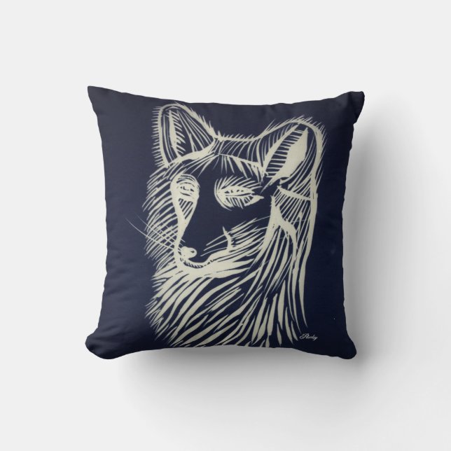 Den Pawley natträven och skogen kudder Kudde (Framsida)