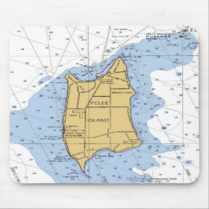 Den Pelee ön, nautiska Ontario kartlägger Mousepad Musmatta