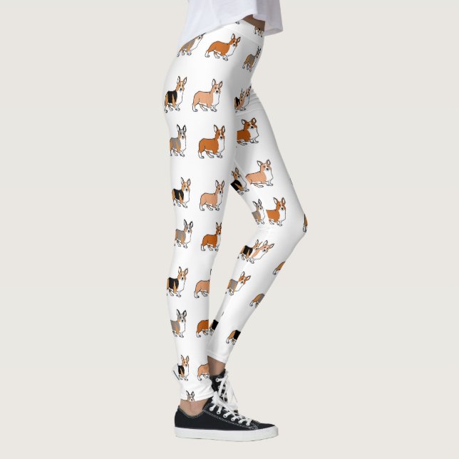 den pembrokewelsh all corgien färgar tecknader leggings (Höger)
