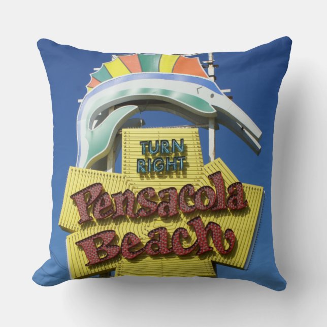 Den Pensacola stranden undertecknar kudder Kudde (Framsida)