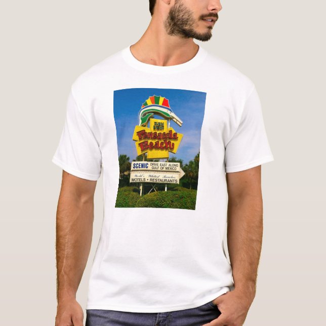 Den Pensacola stranden undertecknar - manar Tee Shirt (Framsida)