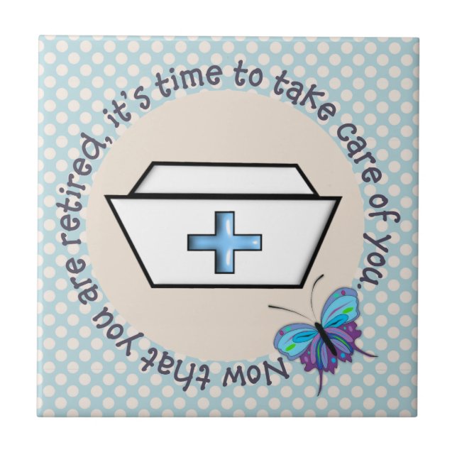 Den pensionerade sjuksköterskan belägger med tegel kakelplatta (Framsidan)