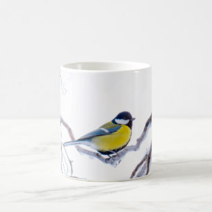 Den Perched blåttTitfågeln förgrena sig Kaffemugg