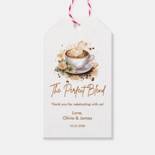 Den Perfekta Blandningen Kaffe Bröllop Par Bröllop Presentetikett