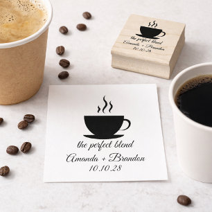Den Perfekta Blandningen Kaffebryllup Tack Stämpel