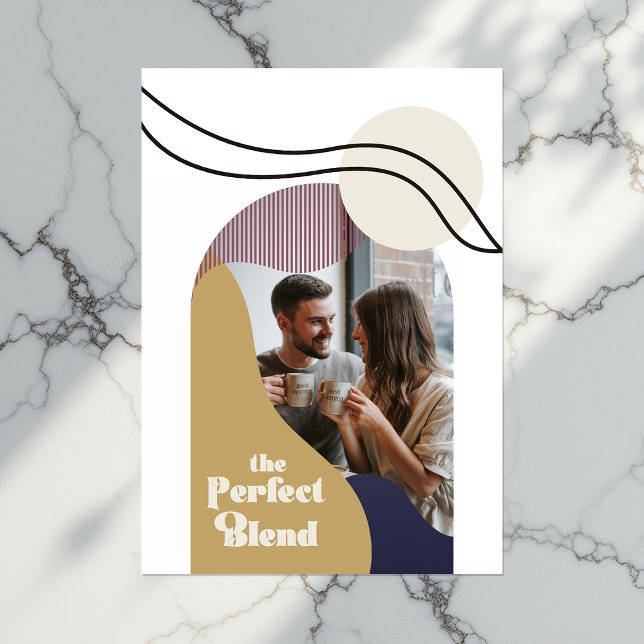 "Den Perfekta Blandningen" Modern Geometrisk Boho  Julkort ("The Perfect Blend" Modern Geometric Boho Wedding Holiday Card)