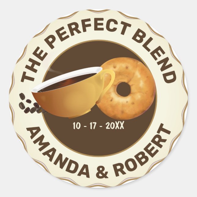 Den Perfekta Bröllopsmuffinsen med Kaffeglasyr Runt Klistermärke (Framsida)