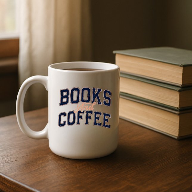 Den perfekta kombinationen: Böcker och kaffe Klass Kaffemugg (Books and coffee mug)