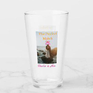Den perfekta matchande bröllopsparfoto retro rosa  glaskopp