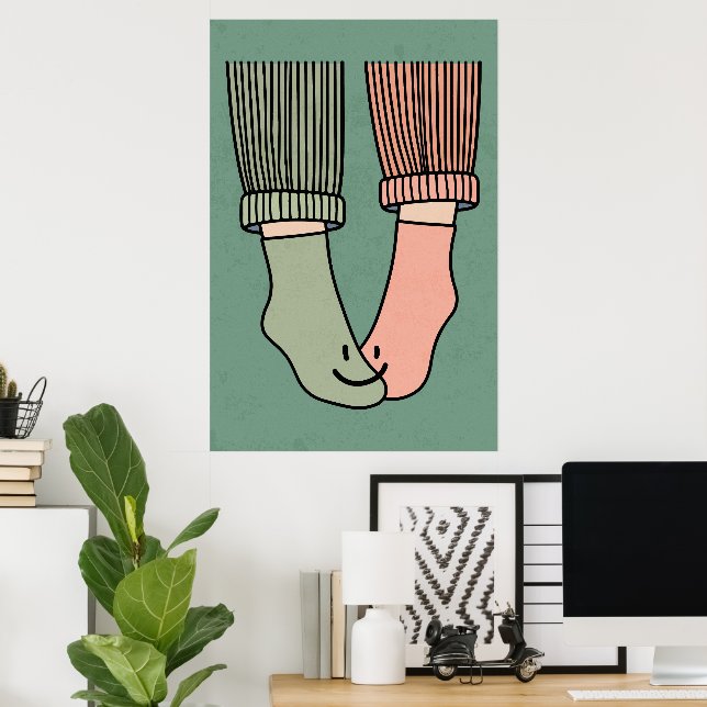 Den perfekta matchen Koppelaffisch Glada fötter Vä Poster (Hemmakontoret)