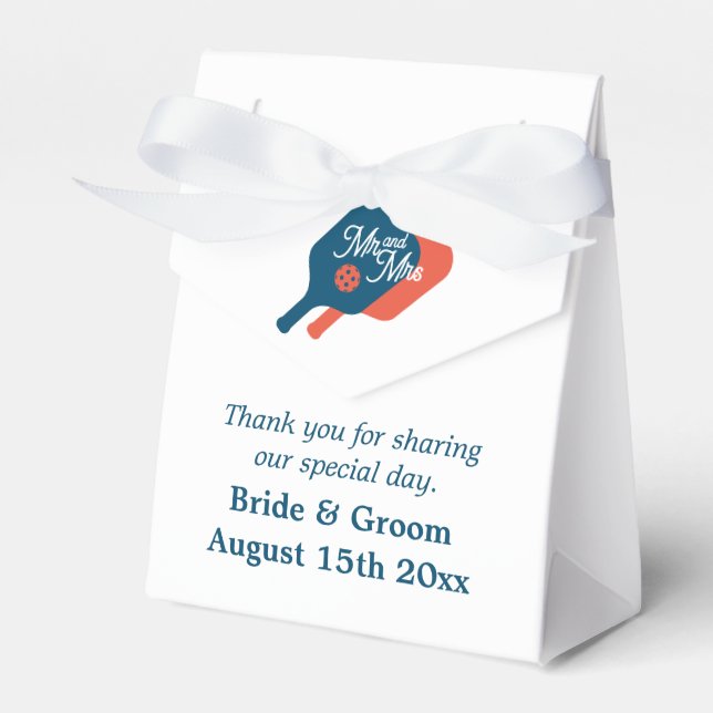 Den perfekta matchen söta pickleball tema bröllop  presentaskar (Framsidan Sidan)