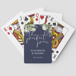 Den perfekta pargrönska marinblå bröllopspresent casinokort