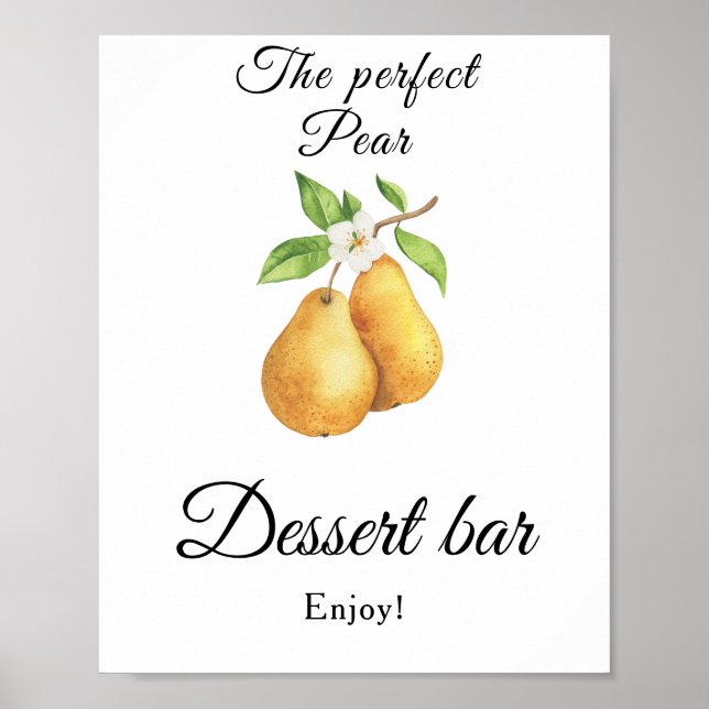 Den perfekta päron Bröllopsdusch Dessertbar Poster (Framsidan)