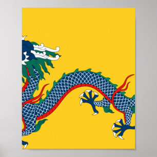 Den perifera Chinan National Dragon Flagga Poster
