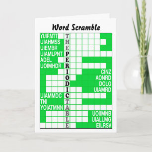 Den periodiska bordordscramblen kort