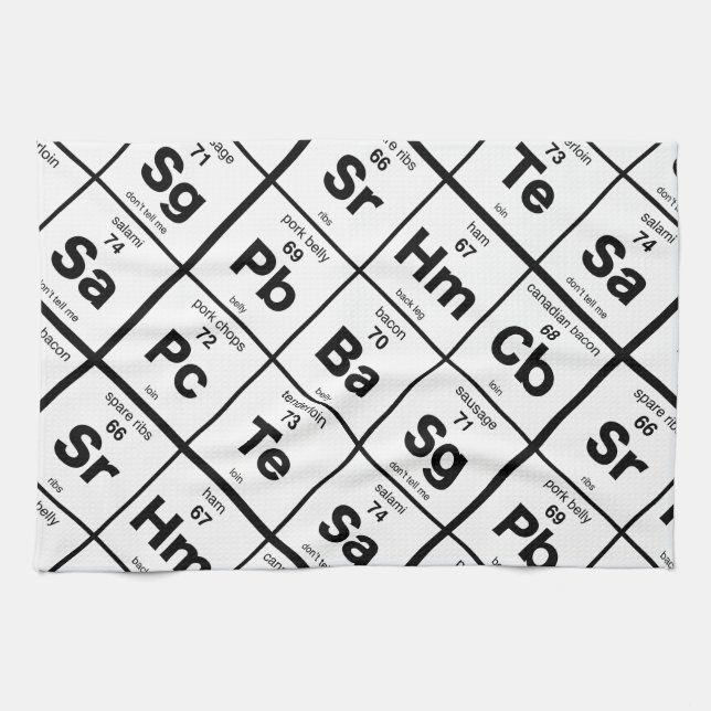 Den periodiska grisen kökshandduk (Horisontell)