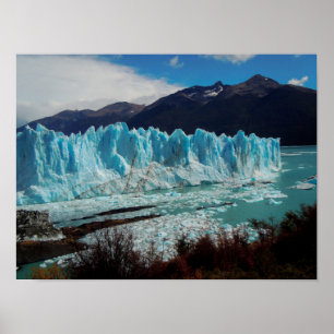 Den Perito Moreno glaciären beklär i Andesna Poster