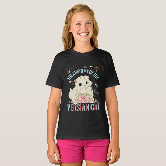 Den persiska kattens anatomi t shirt (Hel framsida)