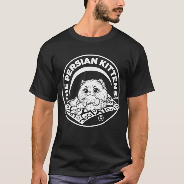 Den persiska kattungens logotyp T-shirt / Vit (Framsida)