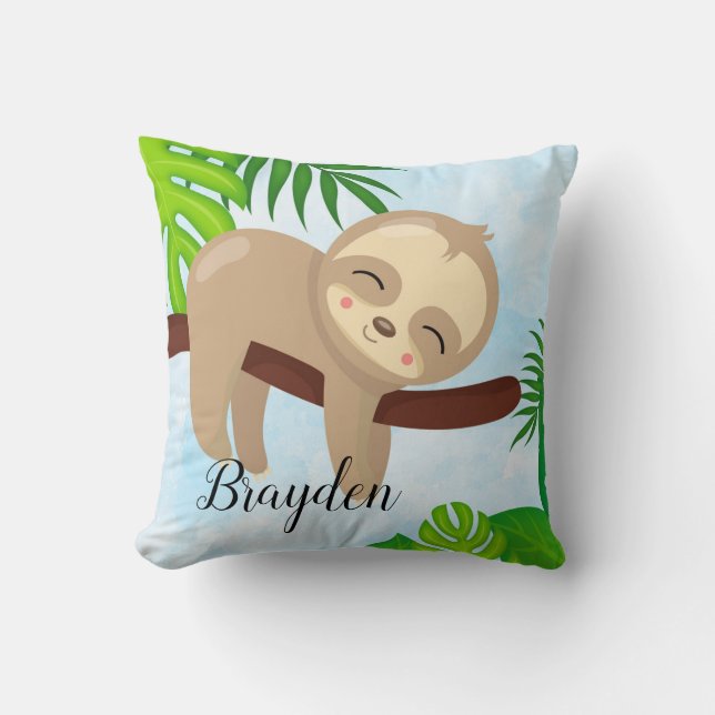 Den personifierade gulliga babyslothen kudder #3 kudde (Framsida)