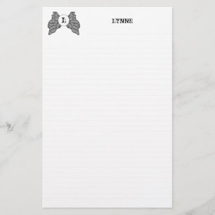 Den personifierade Monogrammed ängeln påskyndar  Brevpapper