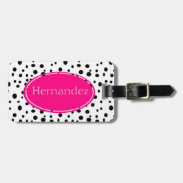 Den personifierade rosa och svart polkaen pricker bagagebricka