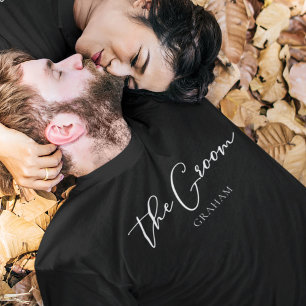 Den personliga brudgummens chic moderna svensexa t shirt
