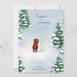 Den personliga skogsjulhälsningen Snöbjörn Anteckningskort