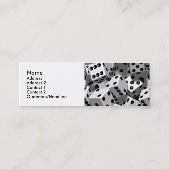 Den personliga tärningen profilerar kort (Framsida)