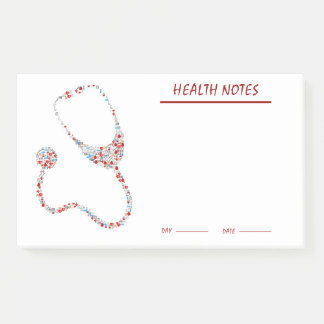 den personliga vård- & medicinska statusbogseraren post-it block