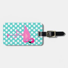 Den personligflamingoen och polkaen pricker bagagebricka