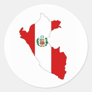 den peru landflagga formar kartasymbol runt klistermärke