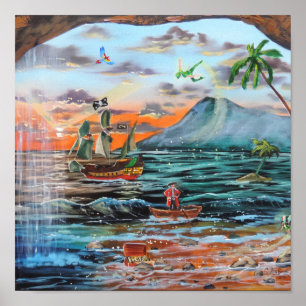 Den Peter Pan krok cove grejar sätta en klocka på Poster