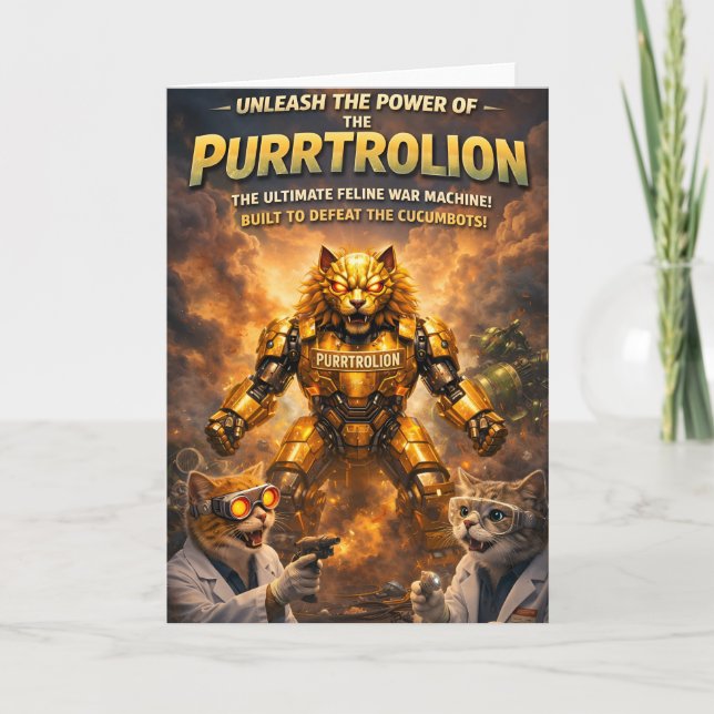 Den petroleum ultimata kattkrigsmaskinen hälsning kort (Framsida)