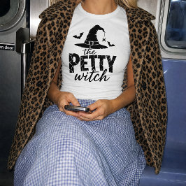 Den Petty Häxan Matchande Halloween Design T Shirt