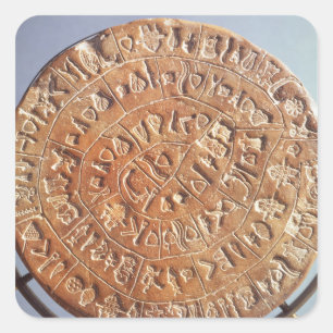 Den Phaistos disketten, med okänd signifikans Fyrkantigt Klistermärke