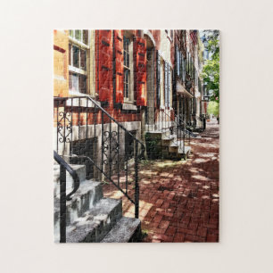 Den Philadelphia PA-gatan med orangen stänger med Pussel